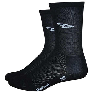 DeFeet Socks M DeFeet Aireator Black D Logo Hitop 5" Cuff