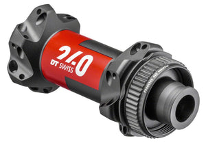 DT Swiss Front Hub DT Swiss 240 Front Hub - 12 x 100mm Center-Lock Black/Red 24H