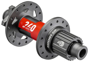 DT Swiss Hubs DT Swiss 240 EXP Rear Hub - 12 x 148mm 6-Bolt Micro Spline BLK/Red 28H 36pt