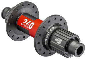 DT Swiss Hubs DT Swiss 240 EXP Rear Hub - 12 x 148mm Center-Lock Micro Spline BLK/Red 32H 36pt