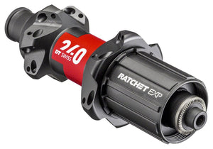DT Swiss Hubs DT Swiss 240 EXP Rear Hub - QR x 130mm Rim Brake HG 11 Road BLK/Red 24H 36pt Straight Pull