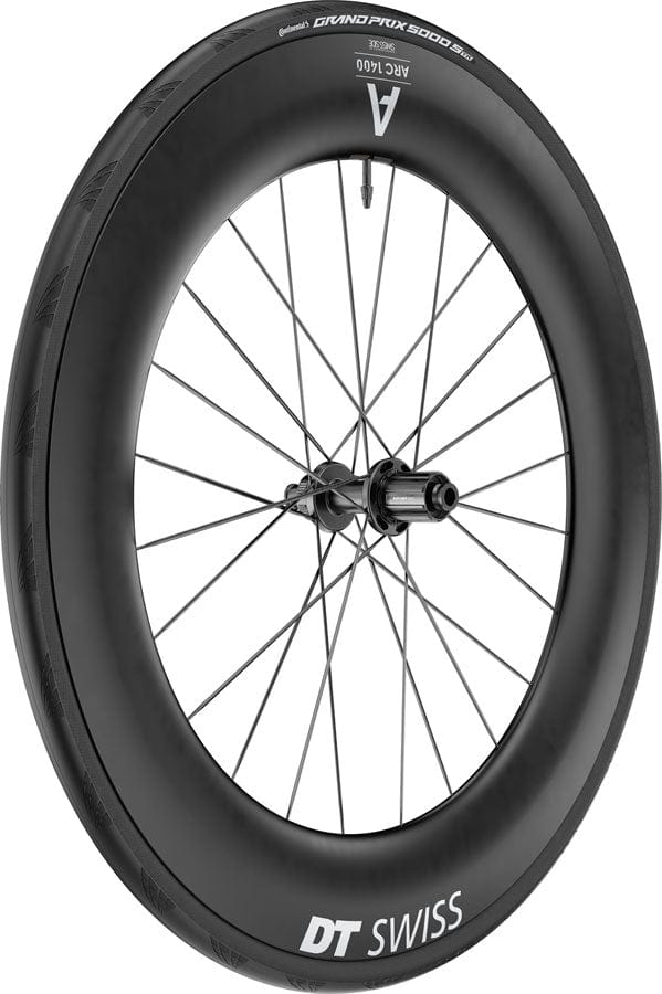 DT Swiss Rear Wheel DT Swiss ARC 1400 DiCut 85 Rear Wheel - 700 12 x 142mm Center-Lock HG11 Road/XDR Ratchet EXP 36 BLK WTS w/Grand Prix 5000 STR Tire