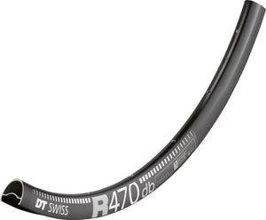 DT Swiss Rims 24H DT Swiss R 470 Rim - 700 Disc, Black
