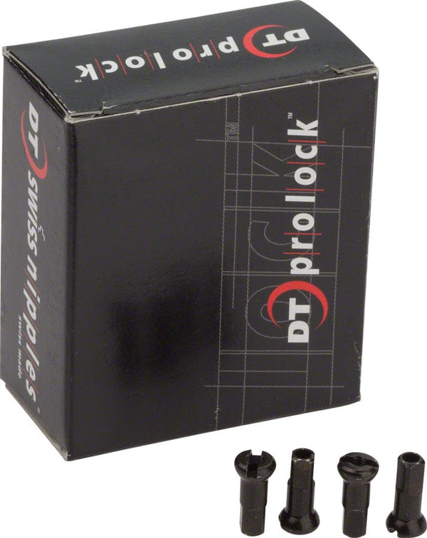 DT Swiss Spoke Nipples DT Swiss Pro Head Pro Lock Brass Nipples: 2.0 x 12mm Black Box of 100