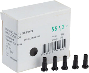 DT Swiss Spoke Nipples DT Swiss Standard Brass Nipples: 2.34 x 12mm Black Box of 100