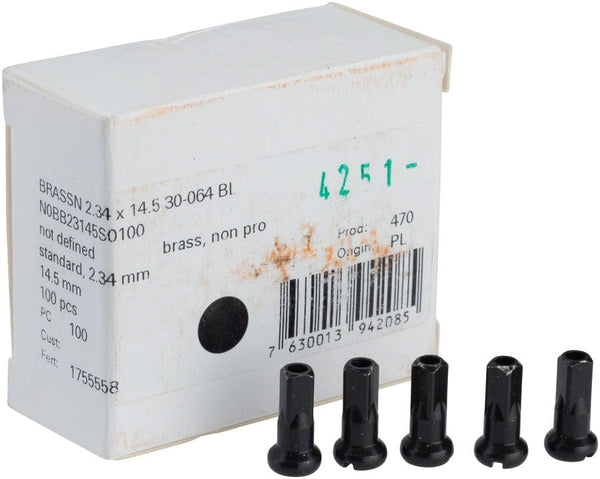DT Swiss Spoke Nipples DT Swiss Standard Brass Nipples: 2.34 x 14.5mm Black Box of 100