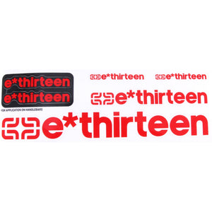 E*thirteen Flat/Riser Handlebar All'round Red E*Thirteen Race Handlebar Decal Kit