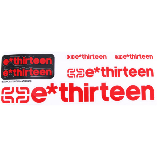 E*thirteen Flat/Riser Handlebar All'round Red E*Thirteen Race Handlebar Decal Kit