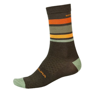 Endura Socks Olive Green / S/M Endura BaaBaa Merino Stripe Socks