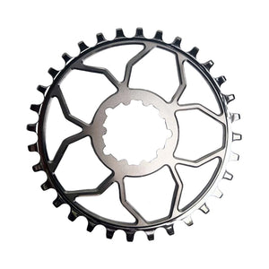 5Dev Titanium 3-Bolt Chainring 3mm Offset 30T Raw/Silver