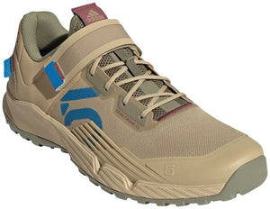 Five Ten Shoes and Insoles 6 Five Ten Trailcross Mountain Clipless Shoes - Men's, Beige Tone/Blue Rush/Orbit Green