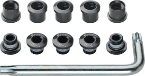 Full Speed Ahead Chainring Bolts and Hardware Full Speed Ahead Torx T-30 Alloy Double Chainring Nut/Bolt Set tool BLK
