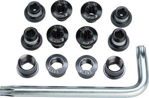 Full Speed Ahead Chainring Bolts and Hardware Full Speed Ahead Torx T-30 Alloy Road Triple Chainring Nut/Bolt Set wiith tool BLKÂ