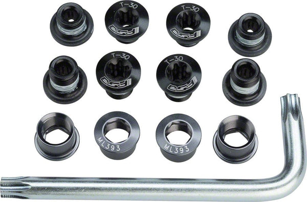 Full Speed Ahead Chainring Bolts and Hardware Full Speed Ahead Torx T-30 Alloy Road Triple Chainring Nut/Bolt Set wiith tool BLKÂ