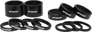 Full Speed Ahead Headset Spacers Pack (3X3mm, 4X5mm, 3X10mm, 2X20mm) FSA Assorted Headset Spacer Kit 1-1/8" Black with Logo