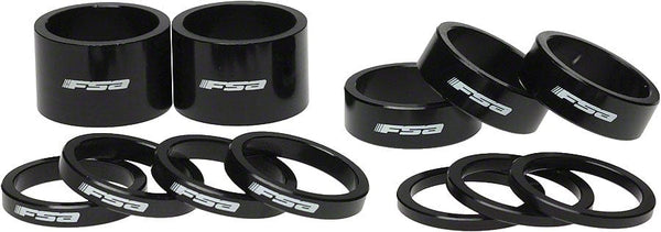 Full Speed Ahead Headset Spacers Pack (3X3mm, 4X5mm, 3X10mm, 2X20mm) FSA Assorted Headset Spacer Kit 1-1/8" Black with Logo
