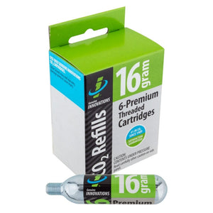 Genuine innovations Pumps Genuine innovations Co2 Refill Cartridges  Threaded Silver 16g 6 pack