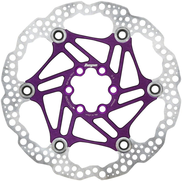 Hope Disc Rotor Hope Floating Disc Brake Rotor - 180mm 6-Bolt Purple