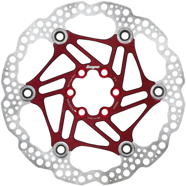 Hope Disc Rotor Hope Floating Disc Brake Rotor - 180mm 6-Bolt Red
