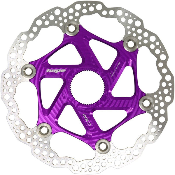 Hope Disc Rotor Hope MTB Floating Centre-Lock Disc Brake Rotor - 180mm Center-Lock Purple