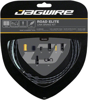 Jagwire Cables and Housing Black Jagwire Road Elite Link Brake Cable Kit - SRAM/Shimano Ultra-Slick Uncoated Cables