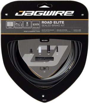 Jagwire Cables and Housing Black Jagwire Road Elite Sealed Brake Cable Kit - SRAM/Shimano, Ultra-Slick Uncoated Cables
