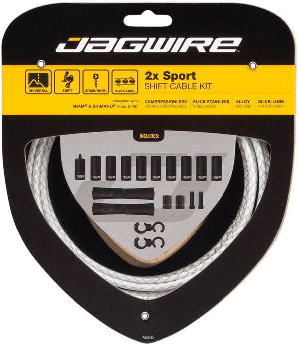 Jagwire Cables and Housing Braided White / 4.5 Jagwire 2x Sport Shift Cable Kit - SRAM/Shimano