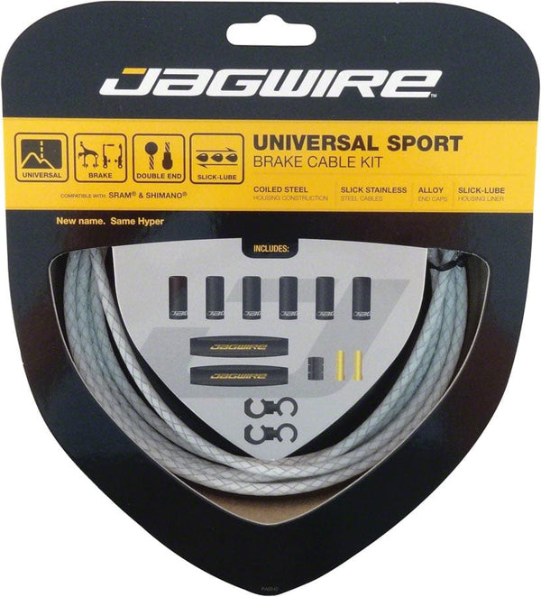Jagwire Cables and Housing Braided White Jagwire Universal Sport Brake Cable Kit