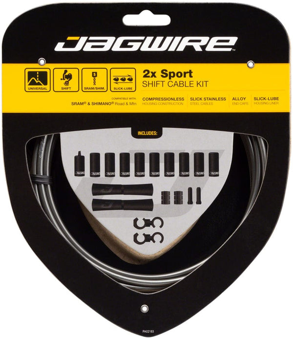 Jagwire Cables and Housing Ice Gray / 4 Jagwire 2x Sport Shift Cable Kit - SRAM/Shimano