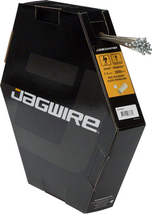 Jagwire Cables and Housing Jagwire Pro Shift Cable - 1.1 x 2300mm Polished Slick Stainless Steel For SRAM/Shimano Box of 50