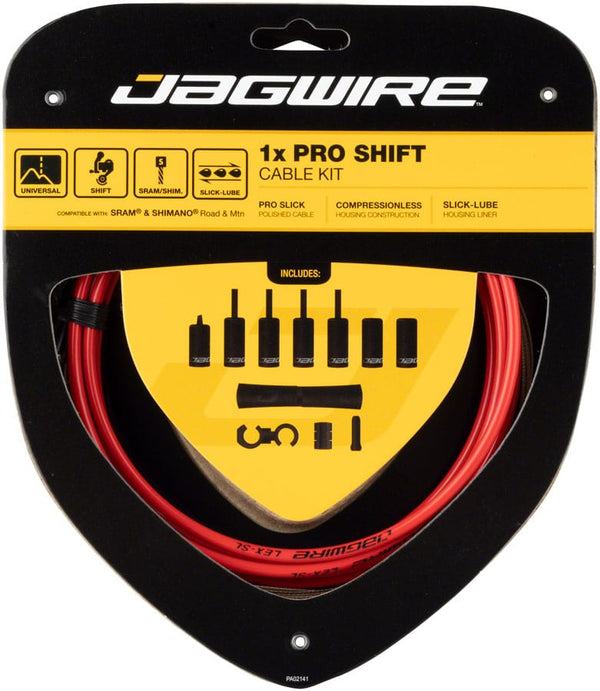Jagwire Cables and Housing Red Jagwire 1x Pro Shift Kit Road/Mountain SRAM/Shimano