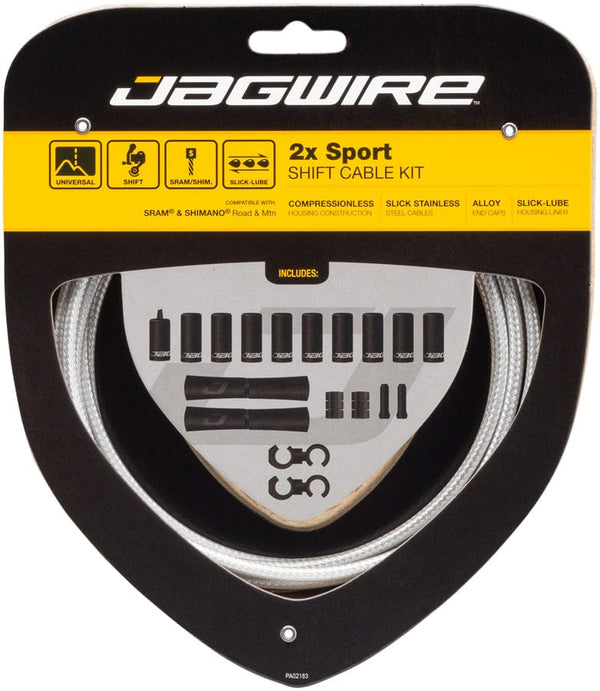 Jagwire Cables and Housing Sterling Silver / 4.5 Jagwire 2x Sport Shift Cable Kit - SRAM/Shimano