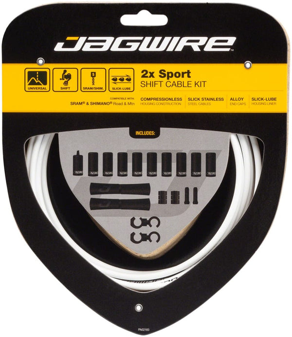 Jagwire Cables and Housing White / 4 Jagwire 2x Sport Shift Cable Kit - SRAM/Shimano