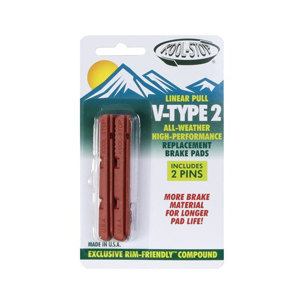 Kool Stop Brake Pads V-Type 2 / Salmon Kool Stop V-Type Brake Pad Inserts