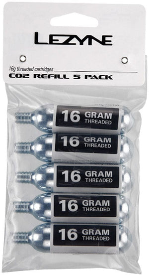 Lezyne CO2 Inflators/Cartridges 16G Lezyne CO2 Cartridges - 5 Count