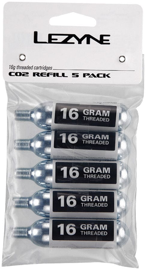 Lezyne CO2 Inflators/Cartridges 16G Lezyne CO2 Cartridges - 5 Count