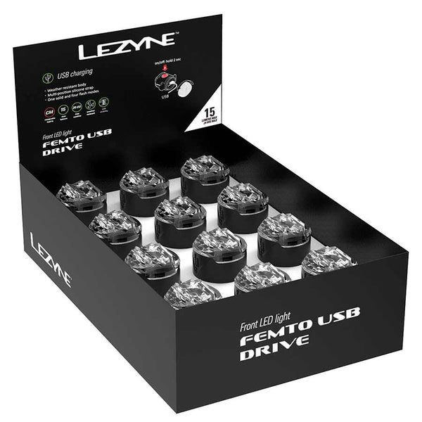 Lezyne Lights Lezyne Femto USB Drive Lights Display Box Front
