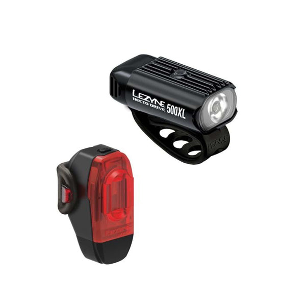 Lezyne Lights Lezyne Hecto 500XL and KTV Headlight and Taillight Set: Black