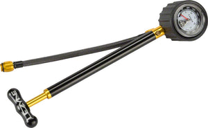 Lezyne Shocks Pumps Lezyne Shock Drive Pump with Braided Hose and 400psi Gauge Black