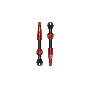 Lezyne Tubeless Valves Lezyne CNC TLR Tubeless Valve Pro 44mm Red Pair