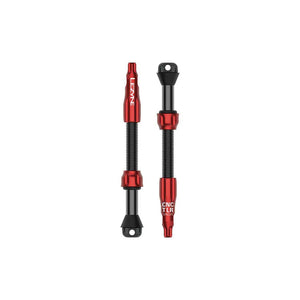 Lezyne Tubeless Valves Lezyne CNC TLR Tubeless Valve Pro 60mm Red Pair