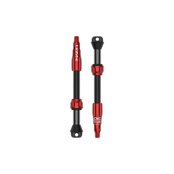 Lezyne Tubeless Valves Lezyne CNC TLR Tubeless Valve Pro 60mm Red Pair