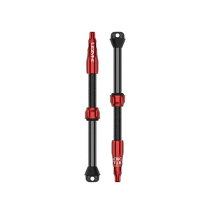 Lezyne Tubeless Valves Lezyne CNC TLR Tubeless Valve Pro 80mm Red Pair