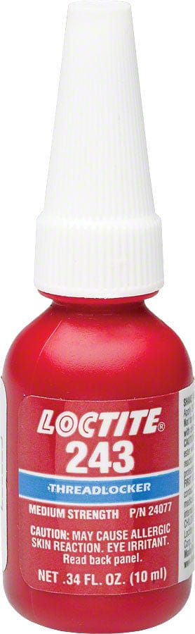 Loctite Assembly Compound Loctite #243 Threadlocker Medium Strength - For Fastners 6-20mm Oil Resistant 10ml