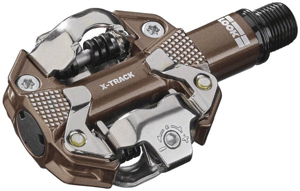 LOOK Pedals Brown (Gravel Edition Bronze) LOOK X-TRACK Pedals - Dual Sided Clipless, Chromoly, 9/16"