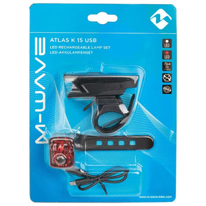 M-Wave Lights M-Wave Atlas K 15 USB Light Set Black