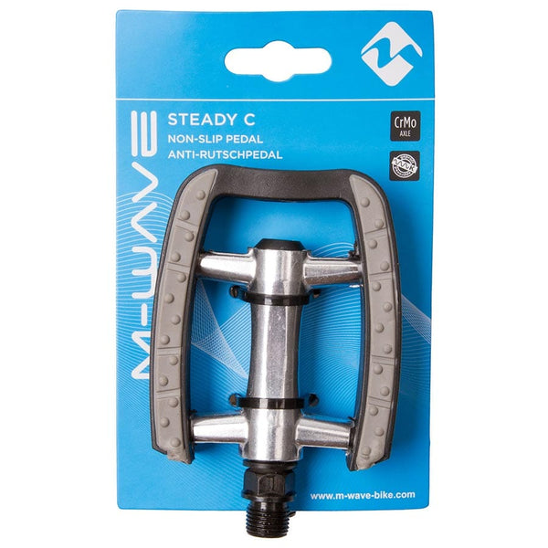 M-Wave Recreational Pedals M-Wave Steady C Pedals Body: Plastic Spindle: Cr-Mo 9/16'' Silver Pair