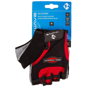 M-Wave Short Finger Gloves M-Wave Gel-Tight Half Short Finger Gloves Red XL Pair