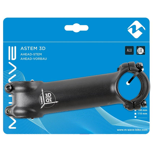 M-Wave Threadless Stems 110Mm / ±7° M-Wave Astem 3D Stem Diameter: 31.8mm Steerer: 1-1/8'' - Black