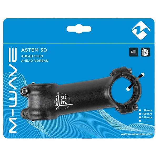 M-Wave Threadless Stems 90Mm / ±7° M-Wave Astem 3D Stem Diameter: 31.8mm Steerer: 1-1/8'' - Black
